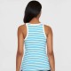 2010017 STRIPED RACER RIB TOP 8021 BLUE STRIPE KNOWLEDGE COTTON APPAREL 