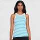 2010017 STRIPED RACER RIB TOP 8021 BLUE STRIPE KNOWLEDGE COTTON APPAREL 