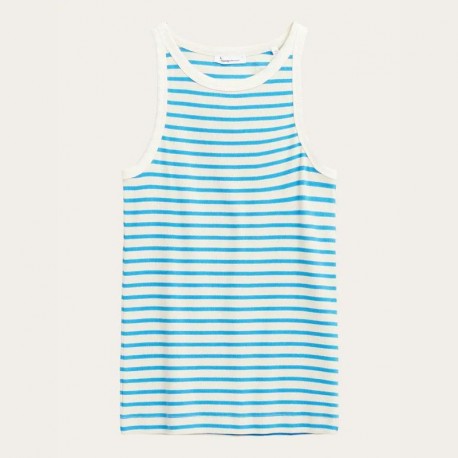 2010017 STRIPED RACER RIB TOP 8021 BLUE STRIPE KNOWLEDGE COTTON APPAREL 