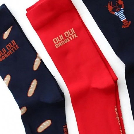 CHAUSSETTES OUI OUI BAGUETTE ROUGE LA GENTLE FACTORY