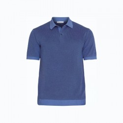 1020030  REGULAR TWO TONED KNITTED POLO 1322 ASLEY BLUE KNOWLEDGE COTTON APPAREL