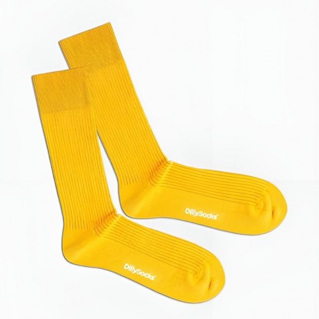 RIBBED SUNNY YELLOW DILLY SOCKS