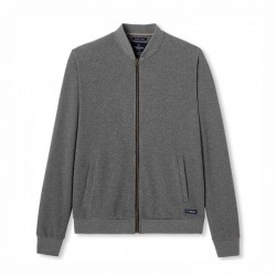 PEDRO SWEAT ZIPPE PIQUE GRIS CHINE LA GENTLE FACTORY