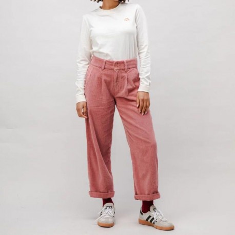 CORDUROY PLEATED PANTS ROSE BRAVA