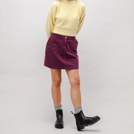 CORDUROY SHORT SKIRT GRAPE