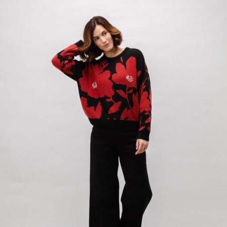 BLOOM JACQUARD SWEATER BLACK BRAVA 